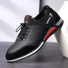 Nueva Tendencia de Moda Primavera 2025 Zapatos de Cuero Casual de Negocios con Cordones Transpirables Cómodos Zapatos de Cuero Casual para Hombre