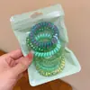 Anel de cabelo de linha de telefone cor Ji sereia vermelha da internet, corda de cabeça sem costura, não machuca o cabelo, elástico alto, acessórios de cabelo para meninas