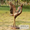 Adornos de grulla de imitación cobre plástico reforzado con fibra de vidrio escultura animal decoración de paisaje de jardín exterior boceto Parque patio hermoso Chen