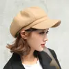 Boina de Lã Infantil Outono e Inverno Chapéu Preto Tendência Retrô Estilo Painter Coreano Chapéu Octogonal Britânico