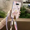 Adecuado para Funda de Teléfono Móvil Lg Pulsera Carcasa Blanda Dibujos Animados A Prueba de Polvo Borde Completo Creativo Moderno Digital Colgante de Cuello Diagonal Refrigeración