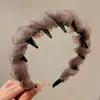 Diadema de corona alta estilo coreano, diadema de borde ancho, diadema para lavarse la cara con dientes, accesorio para el cabello de tela a cuadros de alta gama