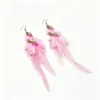 Brincos de Pena Boêmios Transfronteiriços Estilo Étnico Simples Retrô Acessórios de Brincos com Franjas para Férias de Verão na Praia para Mulheres