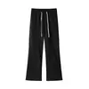 Coleção de outono: Calça de moletom pesada de 350g, levemente alargada para homens, com design tridimensional com linhas divididas, cordões duplos, corte solto e silhueta relaxada e fluida.