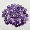Anel de Pedra Natural Oval 10x14mm Formato de Ovo Superfície de Cristal Planos Ovais Inferiores Joia DIY Anel Incrustado com Pedra Crua Acessórios DIY
