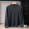 Suéter Básico de Lã Cashmere 100% Minimalista com Gola Alta Manga Longa Outono Inverno Versátil para o Dia a Dia Afinando Camada Interna Suéter