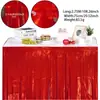 Cortina de Seda de Lluvia de Halloween 75*275cm Falda de Mesa Pegatina DIY Decoración de Mesa para Fiesta Calabaza Fantasma Borla Cortina de Mesa