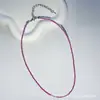 Estilo coreano Doce Dopamina Pequenas Contas de Arroz Colar Estilo Feminino Rainbow Glass Rice Beads Colar Atacado Mulheres