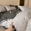 Juego de cuatro piezas de ropa de cama de gasa de doble capa 100% algodón Clase A, sábana de algodón puro, funda de edredón, juego de tres piezas para dormitorio universitario 3