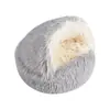 Cama quente para gato em formato de concha personalizada, ninho de gato semi-fechado, fabricante de cama de gato semi-fechada para interior, cama de cachorro para casa, quente