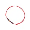 Tornozeleira Artesanal de Fio Vermelho com Granada, Ouro que Preserva a Cor, Contas da Sorte, Versão Coreana Estilo Floresta, Pulseira de Amizade para Mulheres, Cristal