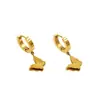 Pendientes de Mariposa Chapados en Oro de 18 Quilates para Mujer, Aros Versátiles, Pendientes Colgantes, Clips para Orejas de Acero de Titanio que No se Desvanecen, Pendientes de Acero de Titanio
