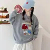 Sudadera para Niñas 2026 Otoño Nuevo Estilo para Niños Mayores, Suéter con Bordado de Hongo, Camiseta Básica de Otoño, Top Holgado de Manga Larga