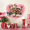 Pegatinas de Pared de Amazon Transfronterizas Dibujos Animados Cachorro Lindo Corazón de Amor Dormitorio Sala de Estar Estudio Pegatinas Decorativas Autoadhesivas Venta al por Mayor en Stock