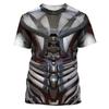 Transpirable de Manga Corta Moda Transfronteriza Más Vendido Impresión 3D Patrón de Mecha Genial Camisa Casual Suelta de Cuello Redondo para Hombre Elegante