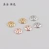 Ouro 14K porta-flores vazado cor mantendo capa de flor porta-contas espaçador DIY pulseira de miçangas feita à mão espaçador acessórios de miçangas soltas