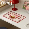 Mantel de Cuero para Fiesta de Té de la Tarde, Estilo Coreano, Versátil, Impermeable, Resistente al Aceite, Limpiable con Paño, Lavable, Esterilla Aislante del Calor, Alfombrilla de Ratón de PVC, Base para Tazón