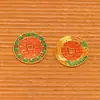 Chaveiros de atacado para fabricantes, acessórios de chaveiro com moedas de latão imitação Shangui, moedas antigas vermelhas de cinábrio, pingentes de moedas de cobre Bagua imitação
