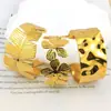 Europa y Estados Unidos INS nueva flor de alta gama 18K pulsera versión ancha personalidad exagerada pulsera de hoja de acero inoxidable joyería mujeres