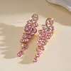 Brincos de Tarraxa Flor Gota d'Água com Strass Cruzados Europeus e Americanos Temperamento Exagerado Versátil Leve Luxo Sensação de Alta Qualidade Acessórios de Brincos para Mulheres Atacado