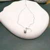 925 Contas de Prata Pingente Cruz Colar Luz Luxo High-end Colar de Pérolas Simples Colar Artístico Pescoço Corrente