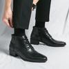 Botas Martin para Hombre de Moda de Cuero de Caña Alta Zapatos de Cuero Punta Afilada Estilo Británico Botines Cortos de Primavera Botas Chelsea de Estilista Transfronterizas