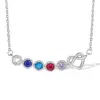 Collar con Colgante de Piedra de Nacimiento de Diciembre Más Vendido Transfronterizo Europeo y Americano Moda para Mujer