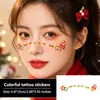 Tatuaje Temporal Dorado Foil Navideño Elementos de Bastón de Caramelo Estrella para Hombres Mujeres Fiesta Actuación Maquillaje Facial Duradero Impermeable