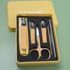 Set de Cortauñas de Acero Inoxidable Anti-Salpicaduras Tijeras para Uñas Caseras Juego Completo de Herramientas de Manicura Dropshipping