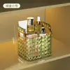 Caja de Almacenamiento de Gabinete con Espejo de Lujo Ligero, Organizador de Caja de Almacenamiento Transparente, Organizador de Maquillaje y Productos para el Cuidado de la Piel para Encimera de Tocador de Baño