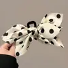 Nuevo Clip Pinza Agarradera para el Cabello con Lazo Grande de Lunares Estilo Francés Suave para la Parte Trasera de la Cabeza para Mujer Pinza de Tiburón Adorno para la Cabeza