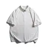 Camiseta de manga corta con cremallera media, cuello alto estilo americano y estructura de empalme Nanxia para hombre, top casual deportivo de color liso para verano