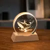 Lámpara de noche de cristal para escritorio, adorno creativo de cristal, lámpara ambiental de mesita de noche, pequeño regalo para maestros en la ocasión del inicio de clases
