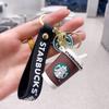 Llavero con forma de oso de café con dibujos animados en estéreo, accesorio para coche, compacto, bonito, caja ciega, mochila, colgante, regalo, pequeño, venta al por mayor