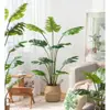 Estilo Ins Escandinavo Planta Artificial Planta Verde Biônica Enfeites Decorativos Monstera Falsa Sala de Estar Interior Árvore em Vaso de Chão