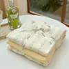 Nuevo Juego de Cuatro Piezas de Algodón Puro Estilo Ins, Clase A, Fresco y Sencillo Juego de Cuatro Piezas de Gasa de Doble Capa de Algodón Puro, Sábana y Funda de Edredón Estampadas Ultrasuaves