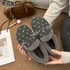 Zapatos Birkenstock de felpa de lana con lunares para mujer 2026 Otoño Invierno Nueva Llegada con Terciopelo Cálido Sin Cordones Casual Versátil Zapatos de Algodón