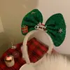 Lantejoulas Ambient Big Bow Natal Headband Mulheres Bonito Pelúcia Headband Internet Celebridade Festa Cabelo Cartão Headwear