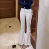 Jeans Blancos Acampanados para Mujer Otoño 2025 Nuevo Ajuste Delgado Versátiles de Pierna Ancha Modernos