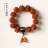 Pulsera de semillas de Bodhi de ágata de carne frita ecológica original, diamante grande, para hombre y mujer, collar para jugar con placa de nuez Bodhi original