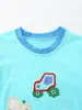 26 Conjuntos Nuevos de Verano para Niños, Estilo Europeo y Americano, Conjunto de Dos Piezas de Manga Corta para Niños Pequeños, Conjunto de Camiseta para Niños con Bordado de Coche