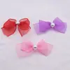 Gasa de Nieve Hecha a Mano DIY con Lazo de Perlas para Ropa Infantil, Accesorios para la Cabeza y el Cabello, Materiales y Accesorios Semi-Terminados