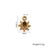 Estilo Retro Versátil Europeo y Americano Accesorios de Joyería de Acero de Titanio Colgante Rectangular con Forma de Sol de Doble Agujero Conector para Collar Pulsera DIY