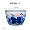 Vasos de Cerâmica Grandes para Uso em Jardim Externo, Porcelana Azul e Branca para Criação de Peixes, Plantio de Árvores, Cultivo de Flores, Lírios d'Água, Vasos de Lótus, Atrai Riqueza, Estilo Tradicional, Tamanho Extra Grande