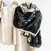 Estilo popular D Grande marca Animal Print Xale de alta qualidade Luz Luxo Lã de seda Cachecol longo Imitação de cashmere Cachecol de luxo leve