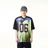 Camiseta de Street Style Americana Manga Curta Masculina e Feminina Verão Tendência Recorte em Tela Respirável Roupa Esportiva Tops para Casal