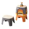 Taburete de plástico engrosado para uso doméstico, adecuado para sala de estar, mesa de centro, apilable, baño, baño de bebé, taburete antideslizante, silla para cambiarse los zapatos