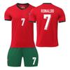 Euro 2024 Portugal Home and Away No.7 Cristiano Ronaldo Jersey Adulto Jersey terno Futebol Infantil Jersey