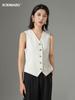 2026 Novo Modelo Início da Primavera Ji Simples Alta Qualidade Slim-Fit 30% Lã Elegante Sem Mangas Camada Estilo Old Money Colete Top