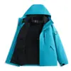 Chaqueta exterior a juego de marca para mujer, tres en uno, otoño e invierno, cortavientos para hombre, impermeable, conjunto desmontable de dos piezas para montañismo